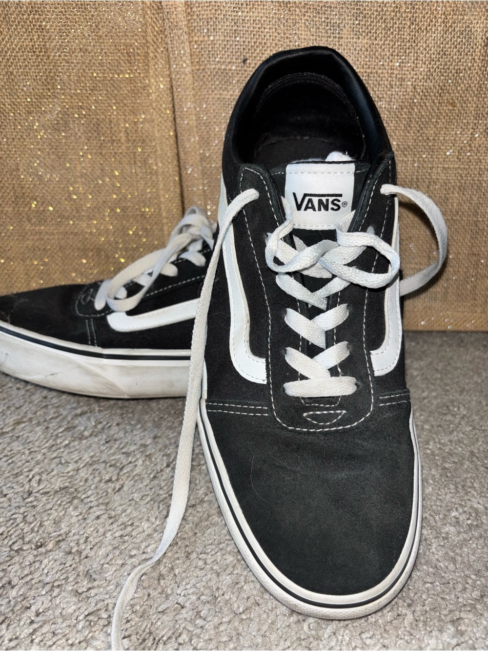 Vans Black and White Old Skool Low-Top Sneakers